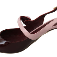 Pink Bordeaux Heels Slingback Leather Shoes