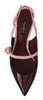 Pink Bordeaux Heels Slingback Leather Shoes