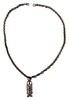 Silver Gray Steel Chain Branded Charm  Necklace