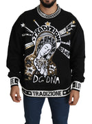 Black DG DNA Embroidered Pullover  Sweater