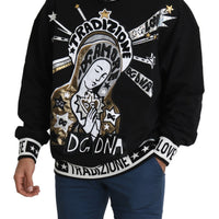 Black DG DNA Embroidered Pullover  Sweater
