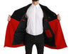 Black Red Wool Stretch Trenchcoat Jacket