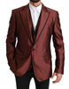 Bordeaux Silk Jacket Vest 2 Piece Blazer