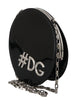 Black Leather Shoulder #DG GIRLS Clutch Purse