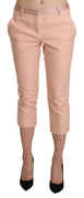 Pink Low Waist Skinny Cropped Capri Pants