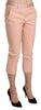 Pink Low Waist Skinny Cropped Capri Pants