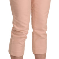 Pink Low Waist Skinny Cropped Capri Pants