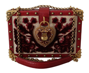 Red My Heart Velvet Leather Clutch Women Borse Bag