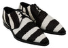 White Brown Zebra Pony Hair Dress Broque Shoes