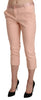 Pink Low Waist Skinny Cropped Capri Pants