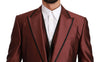 Bordeaux Silk Jacket Vest 2 Piece Blazer