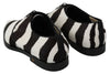 White Brown Zebra Pony Hair Dress Broque Shoes