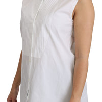 White Collared Sleeveless Polo Shirt Top