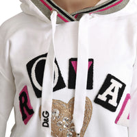 White Royal Club Hooded Crystal Sweater