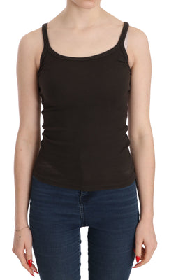 Dark Brown Sleeveless Spaghetti Strap Blouse