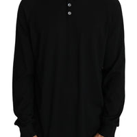 Black Cashmere Music Print Pullover Sweater