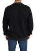 Black Crown King Print Pullover Crew Neck  Sweater