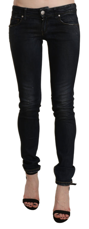 Black Washed Low Waist Skinny Denim Jeans