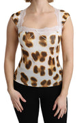 White Brown Camisole Underwear Blouse