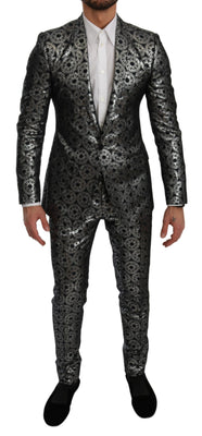 Blue Silver Slim Fit GOLD 2 Piece Suit