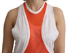 Orange White Crewneck Sleeveless Tank T-shirt Dress Top