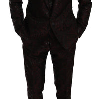 Maroon Brocade 3 Piece Formal MARTINI Suit