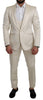 Beige Crème 3 Piece SICILIA Shawl Wool Suit