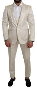 Beige Crème 3 Piece SICILIA Shawl Wool Suit