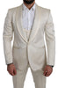 Beige Crème 3 Piece SICILIA Shawl Wool Suit