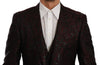 Maroon Brocade 3 Piece Formal MARTINI Suit