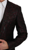 Maroon Brocade 3 Piece Formal MARTINI Suit