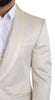 Beige Crème 3 Piece SICILIA Shawl Wool Suit