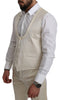 Beige Crème 3 Piece SICILIA Shawl Wool Suit