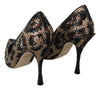 Brown Leopard Crystals High Heels Pumps Shoes