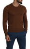 Brown 100% Cashmere Crewneck Pullover Sweater