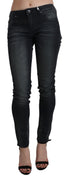 Black Washed Low Waist Skinny Denim Trouser