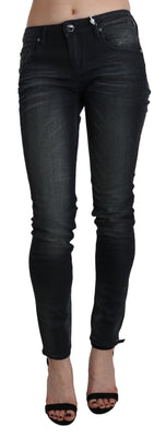 Black Washed Low Waist Skinny Denim Trouser