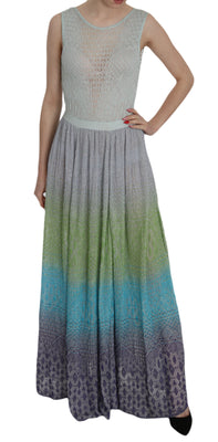 Multicolor See Through Maxi Donna Dress