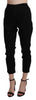 Black High Waist Skinny Cropped Cotton Capri Pant