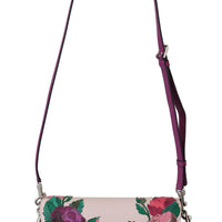 Pink Roses Patch Leather Shoulder Borse Lucia Bag