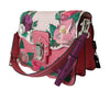 Pink Roses Patch Leather Shoulder Borse Lucia Bag