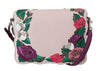 Pink Roses Patch Leather Shoulder Borse Lucia Bag