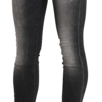 Black Gray Washed Skinny Trouser Cotton Jeans
