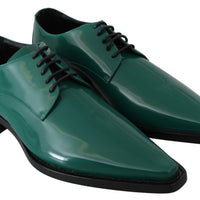 Green Leather Formal Dress Broque Shoes