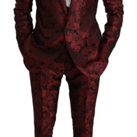 Bordeaux MARTINI Floral Silk 3 Piece Suit
