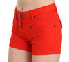 Orange Mid Waist Cotton Denim Mini