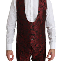 Bordeaux MARTINI Floral Silk 3 Piece Suit
