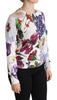 Floral Silk Crew Neck Pullover Sweater