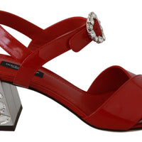 Red Patent Leather Crystal Sandals Shoes
