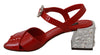 Red Patent Leather Crystal Sandals Shoes